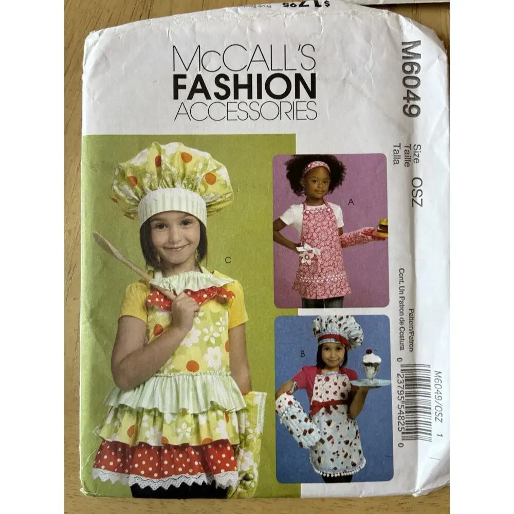 3 McCall's & Simplicity Children's Sewing Patterns Aprons Ponchos Capes Costumes